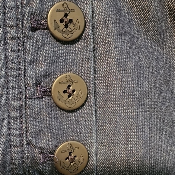 Talbots Women's Denim Lightweight Boat Anchor Button Size 10 Petite Pants - Picture 4 of 11